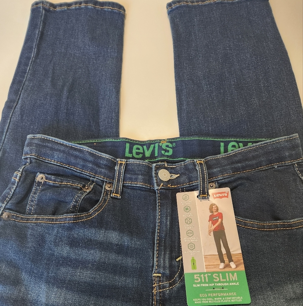 Levi's 511 Slim Fit Stretch Performance Jeans Size 16 Husky (34x30)
